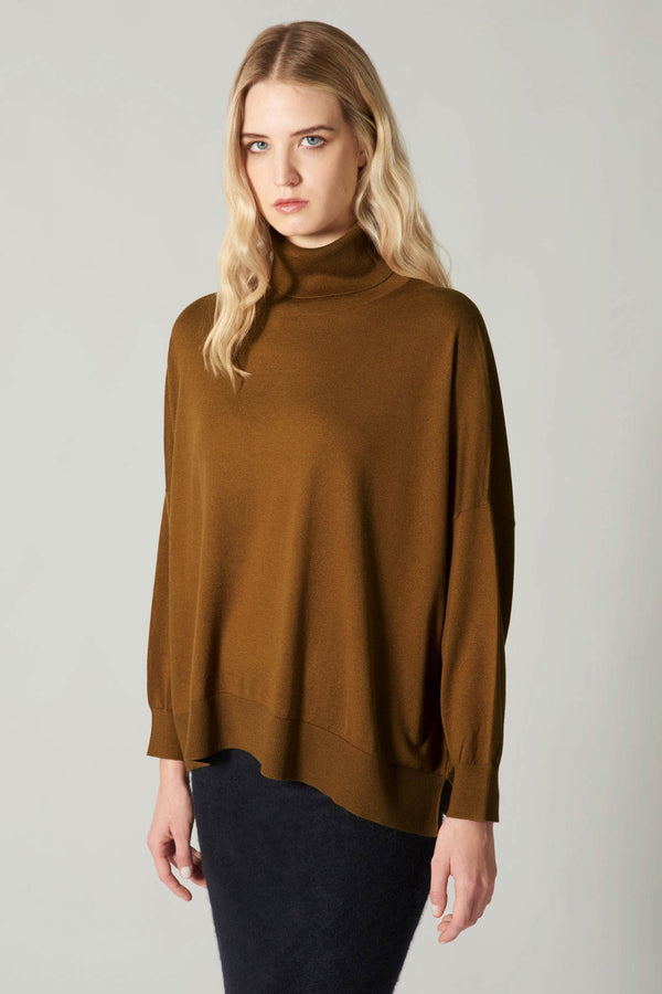 Dolcevita Over in Seta Cashmere Extrafine Terracotta