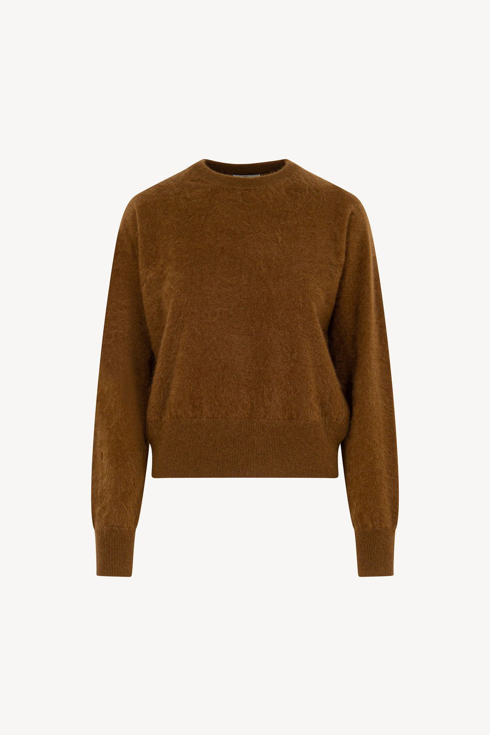 Girocollo Maniche Squadrate in Puro Cashmere Spazzolato Terracotta