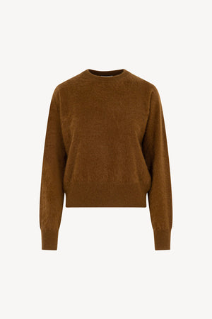 Girocollo Maniche Squadrate in Puro Cashmere Spazzolato Terracotta