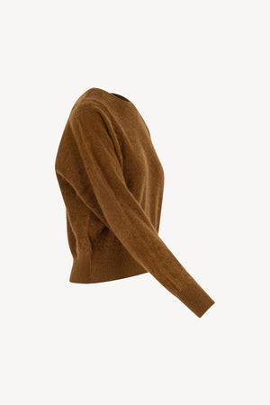Girocollo Maniche Squadrate in Puro Cashmere Spazzolato Terracotta