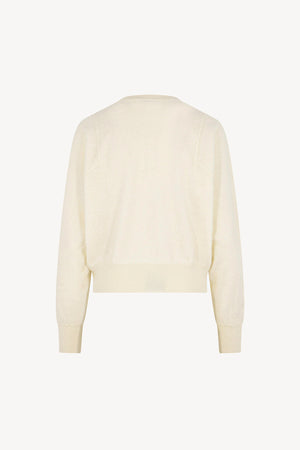 Girocollo Maniche Squadrate in Puro Cashmere Spazzolato Latte