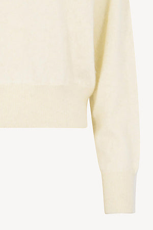 Girocollo Maniche Squadrate in Puro Cashmere Spazzolato Latte