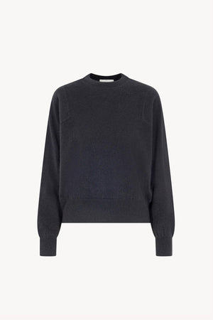 Girocollo Maniche Squadrate in Puro Cashmere Spazzolato Ardesia