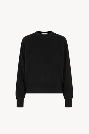 Girocollo Maniche Squadrate in Puro Cashmere Spazzolato Nero