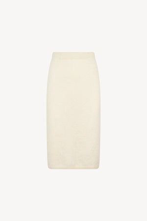 Gonna Longuette in Puro Cashmere Spazzolato Latte