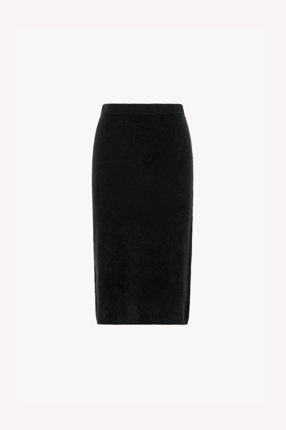 Gonna Longuette in Puro Cashmere Spazzolato Nero