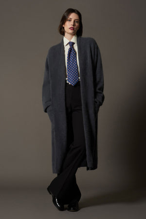 Cappotto in Puro Cashmere Spazzolato Ardesia