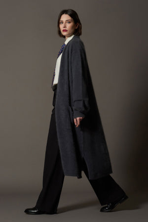 Cappotto in Puro Cashmere Spazzolato Ardesia