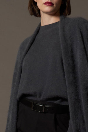 Cappotto in Puro Cashmere Spazzolato Ardesia