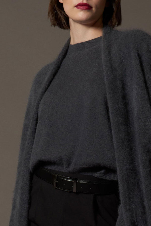 Cappotto in Puro Cashmere Spazzolato Ardesia