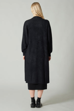 Cappotto in Puro Cashmere Spazzolato Nero