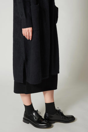Cappotto in Puro Cashmere Spazzolato Nero