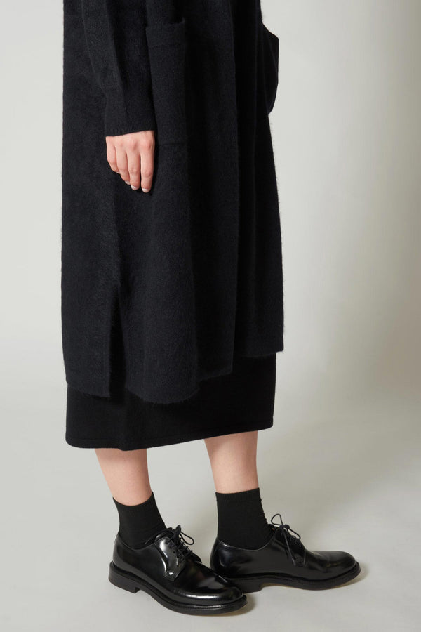 Cappotto in Puro Cashmere Spazzolato Nero
