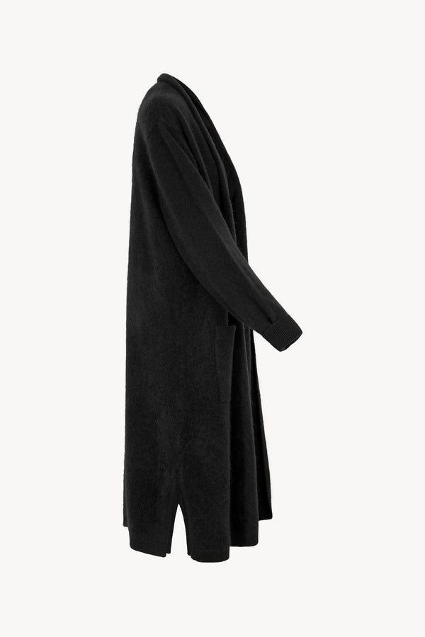 Cappotto in Puro Cashmere Spazzolato Nero