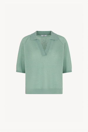 Jade Green Pure Cashmere Polo Shirt