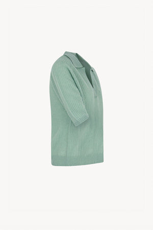 Jade Green Pure Cashmere Polo Shirt