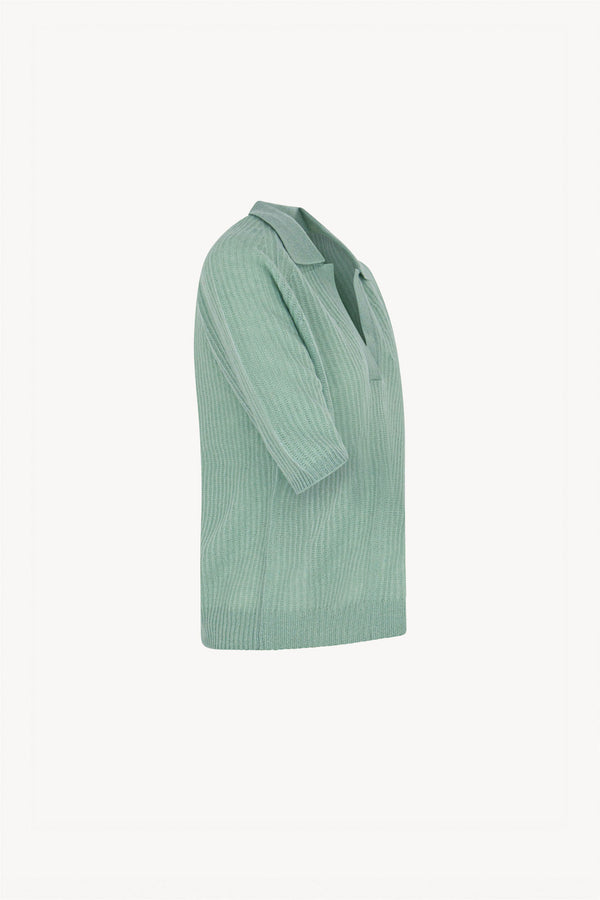 Jade Green Pure Cashmere Polo Shirt