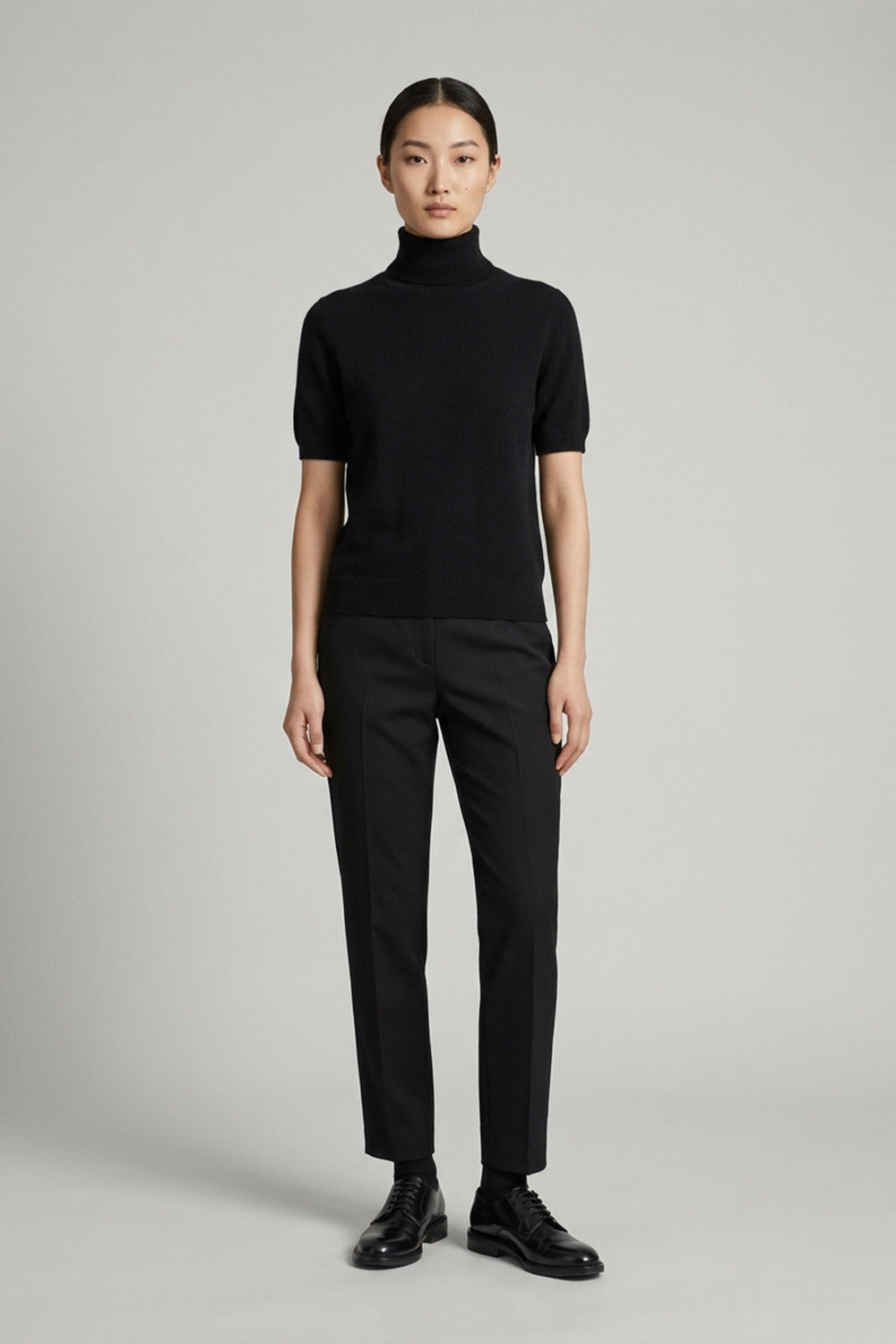 Dolcevita Mezza Manica in Puro Cashmere Nero