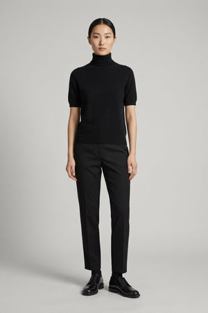 Dolcevita Mezza Manica in Puro Cashmere Nero