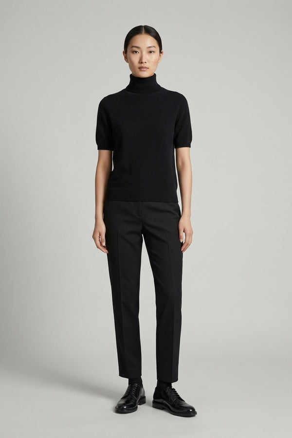 Dolcevita Mezza Manica in Puro Cashmere Nero