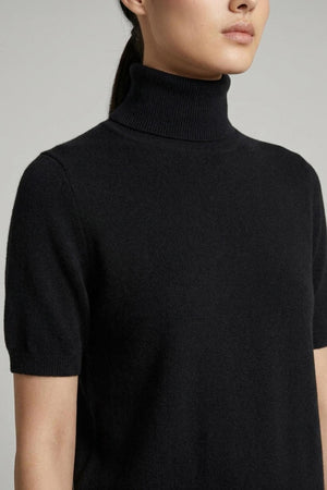 Dolcevita Mezza Manica in Puro Cashmere Nero