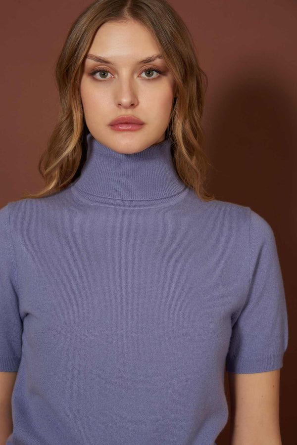 Dolcevita Mezza Manica in Puro Cashmere Malva