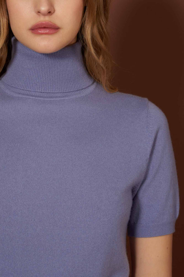 Dolcevita Mezza Manica in Puro Cashmere Malva