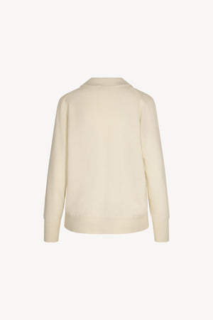 Ivory Pure Cashmere Polo in Plain Stitch