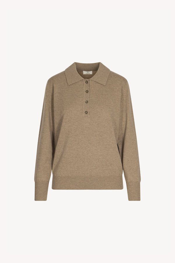 Dune Pure Cashmere Polo in Plain Stitch