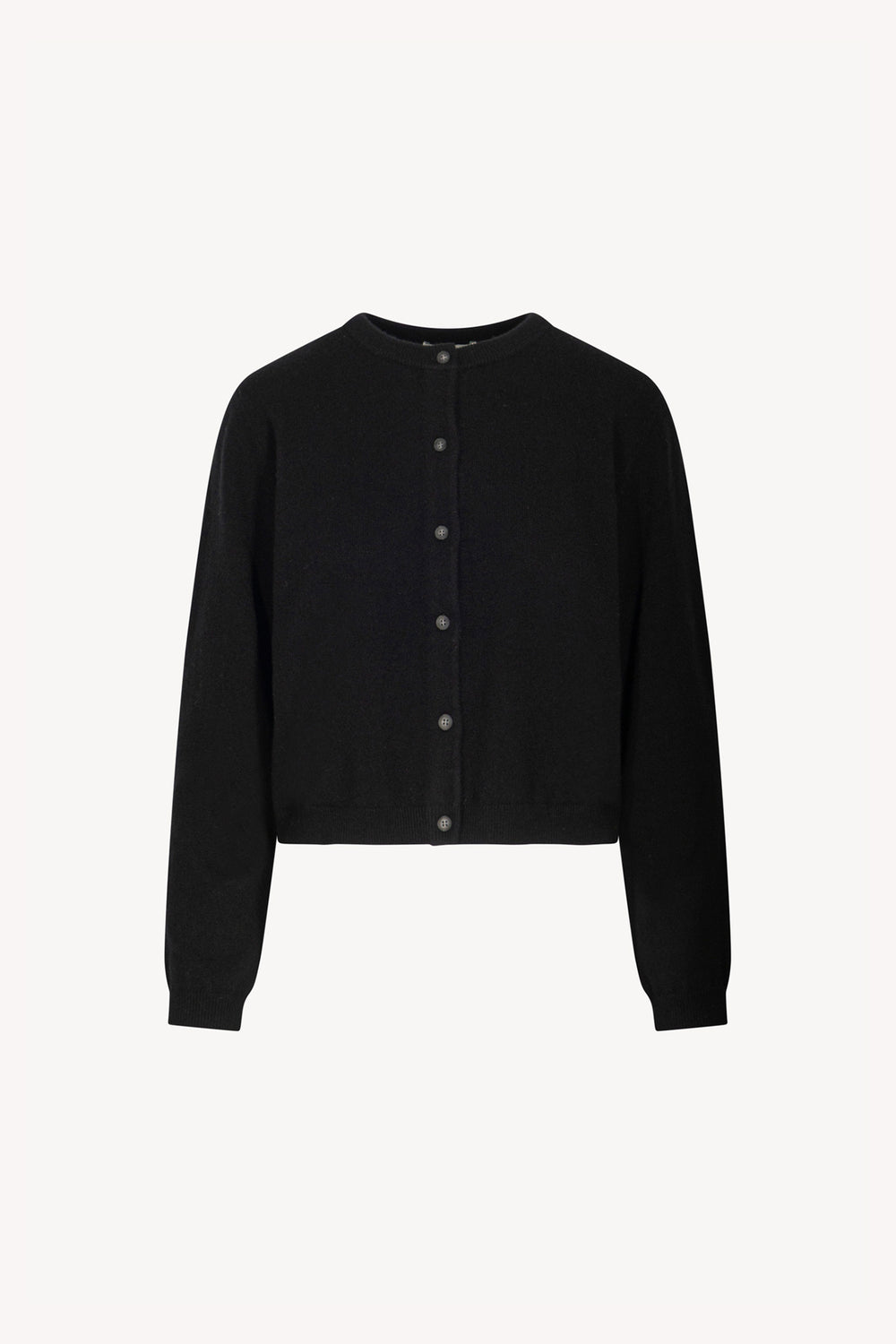 Mini Cardigan Girocollo in Puro Cashmere Nero