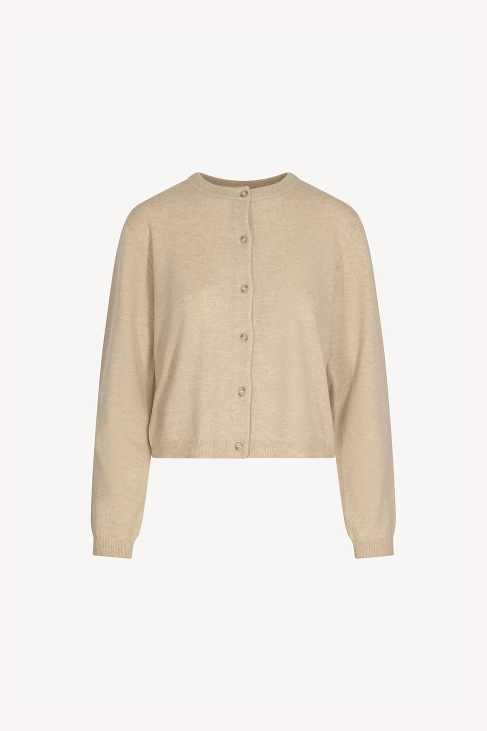 Mini Cardigan Girocollo in Puro Cashmere Avena