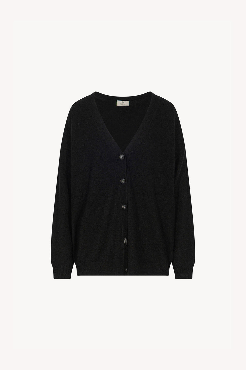 Black Pure Cashmere V-neck Cardigan