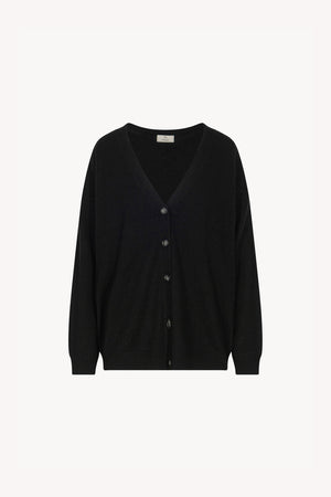 Cardigan Scollo a V in Puro Cashmere Nero