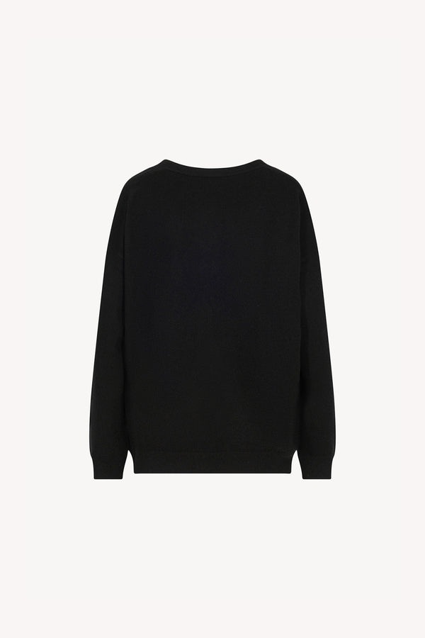 Cardigan Scollo a V in Puro Cashmere Nero