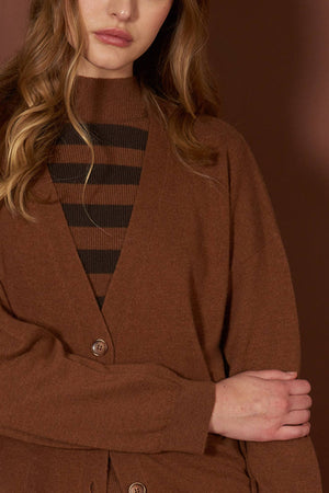 Terracotta Pure Cashmere V-neck Cardigan