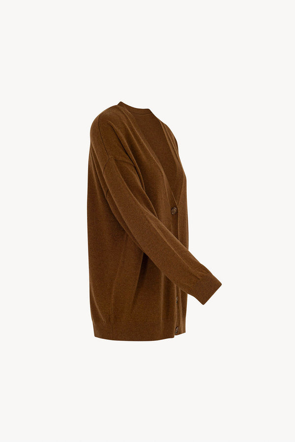 Terracotta Pure Cashmere V-neck Cardigan