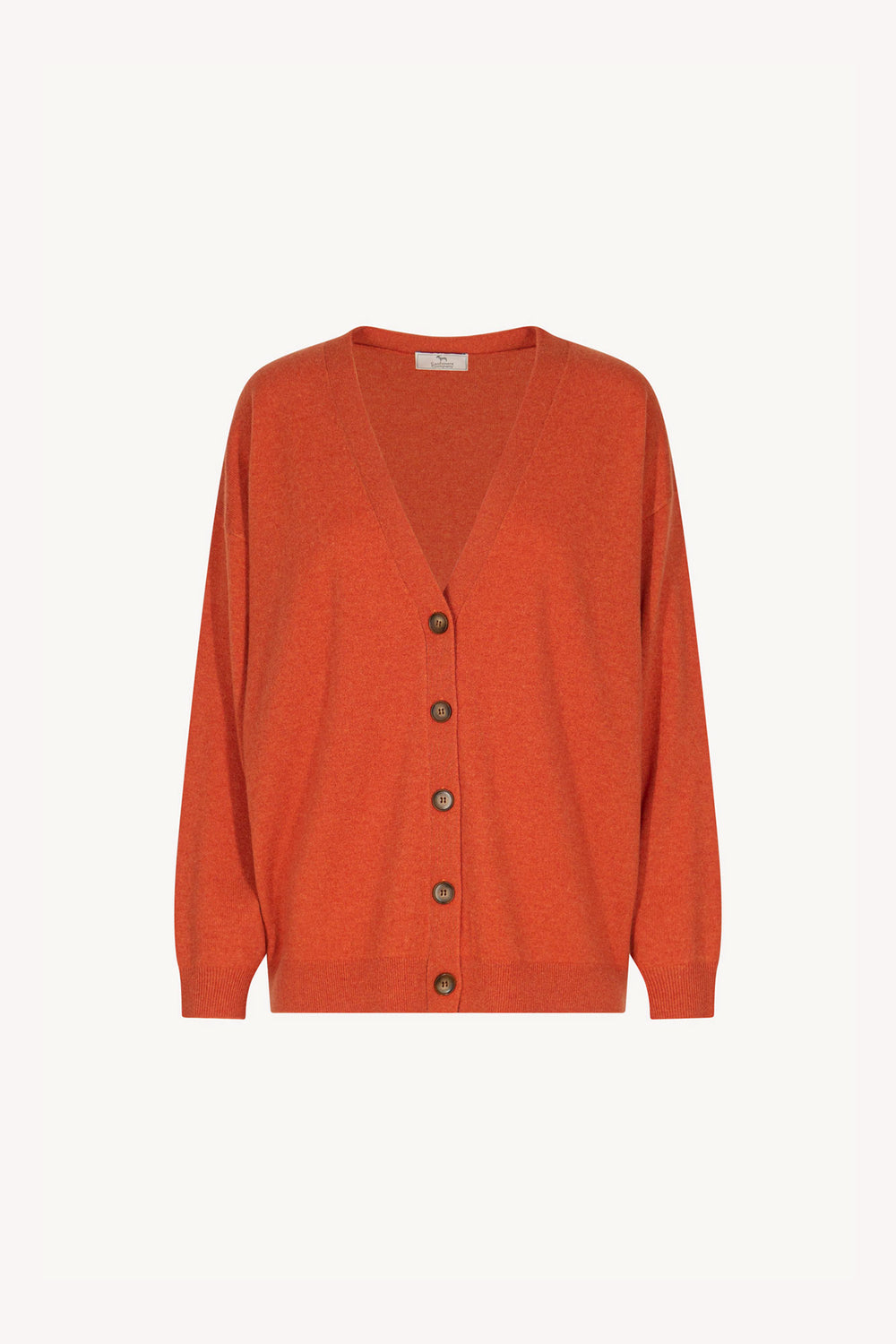 Cardigan Scollo a V in Puro Cashmere Spezie
