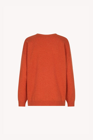 Orange Pure Cashmere V-neck Cardigan