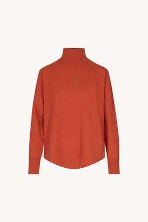 Maglia Lupetto Svasata in Puro Cashmere Spezie