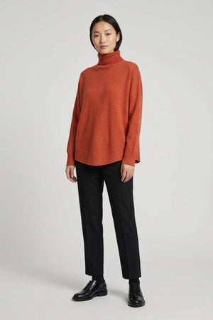 Maglia Lupetto Svasata in Puro Cashmere Spezie