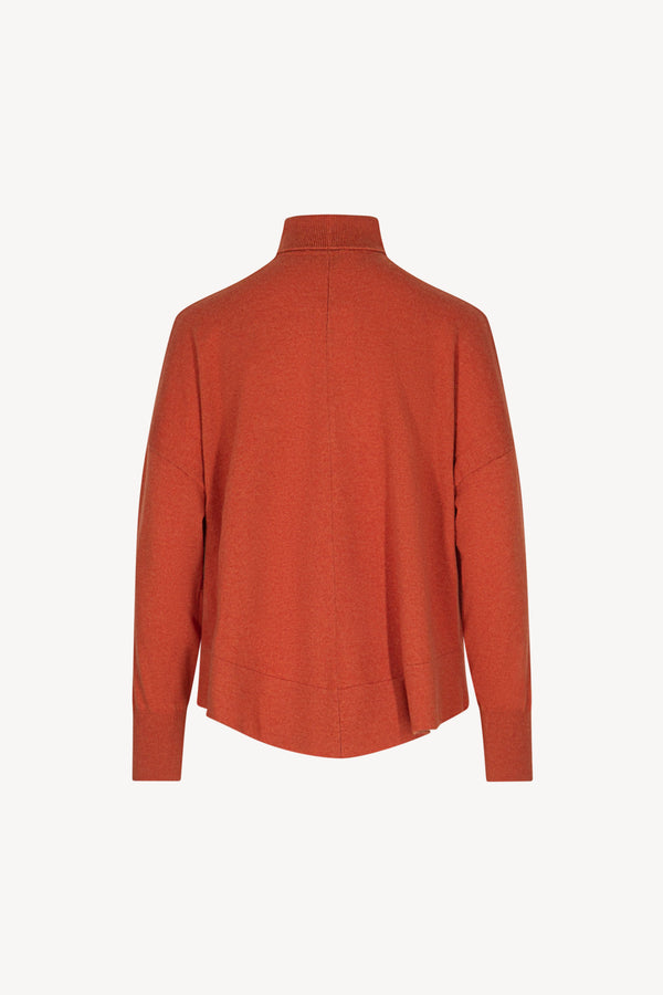 Maglia Lupetto Svasata in Puro Cashmere Spezie