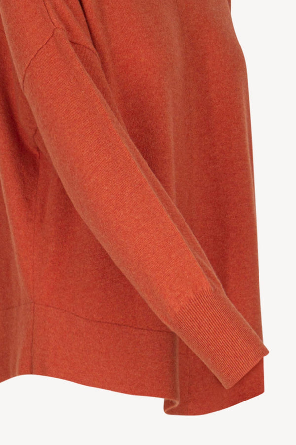 Maglia Lupetto Svasata in Puro Cashmere Spezie