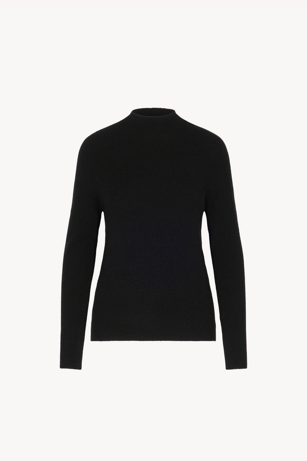 Maglia Lupetto a Costine in Puro Cashmere Nero
