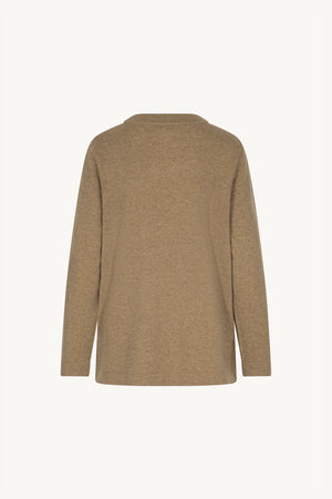 Maglia Girocollo con Spacchi Laterali in Puro Cashmere Dune