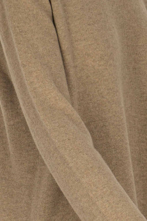 Maglia Girocollo con Spacchi Laterali in Puro Cashmere Dune