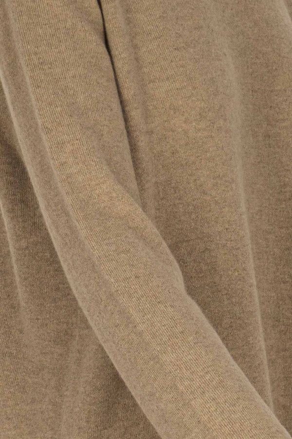 Maglia Girocollo con Spacchi Laterali in Puro Cashmere Dune
