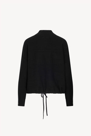 Black Pure Cashmere Bomber Jacket in Milano Stitch
