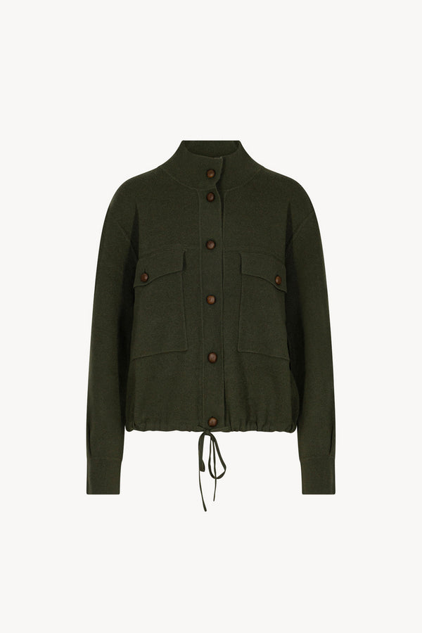 Bomber in Punto Stoffa in Puro Cashmere Foresta
