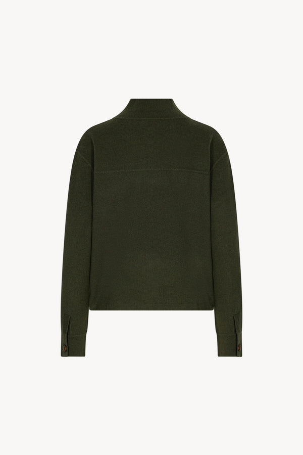 Bomber in Punto Stoffa in Puro Cashmere Foresta