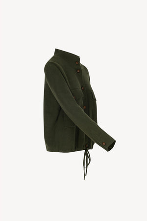 Bomber in Punto Stoffa in Puro Cashmere Foresta
